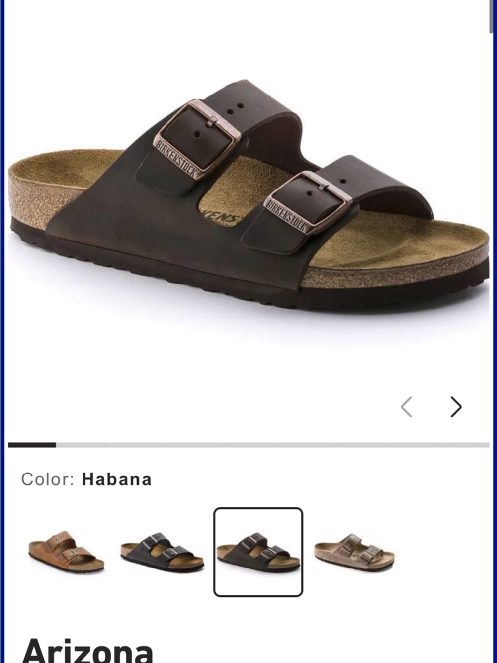 Birkenstock Oiled Leather Arizona Two-Strap Sandal in Habana Brown